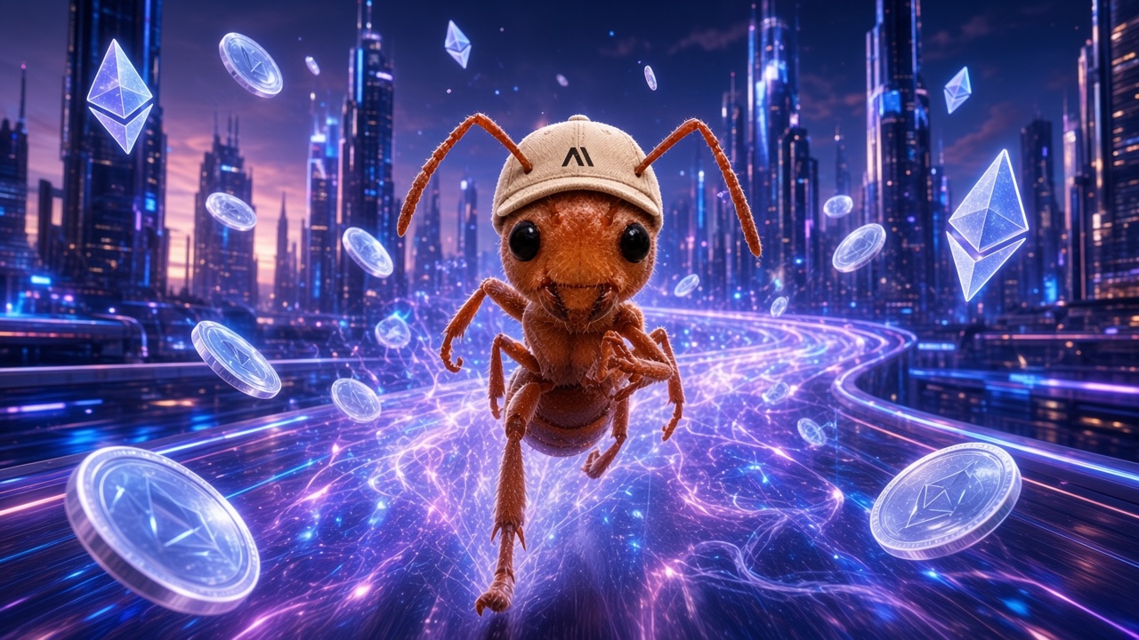 Anthropic running toward the camera on an ethereal road